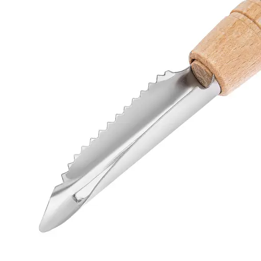 Нож экономка для чистки овощей с деревянной ручкой 18.5 см, Kitchette 84168 - фото 6