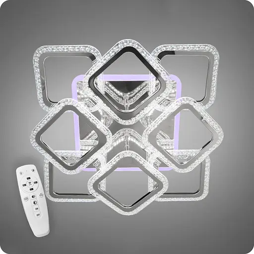 Люстра светодиодная 517 Dlight 3color с пультом 90Вт Хром (01853) - фото 2