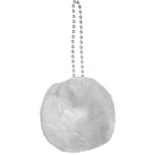 Игрушка на ёлку Шарик мех белый - фото 1
