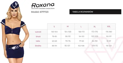 Еротичний костюм стюардеси Roxana 6777 XL (синій) - фото 4