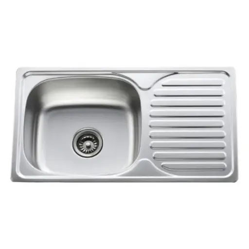 Мойка кухонная Kraft 7642 E Satin с сушилкой 760x420x180x0,8 мм Нержавеющая сталь 30412 - фото 1