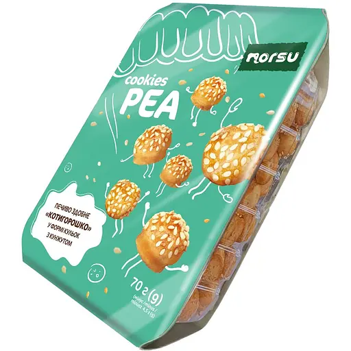 Печенье сдобное Norsu Котигорошко с кунжутом 70 г - фото 1