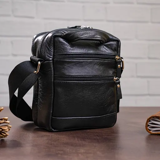 Сумка кожаная мужская SHVIGEL 16х18х8 см sum0012465 - фото 7