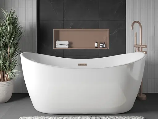 Полка в ванную встроена Nett YBr-92, горизонтальная Бронза - фото 2