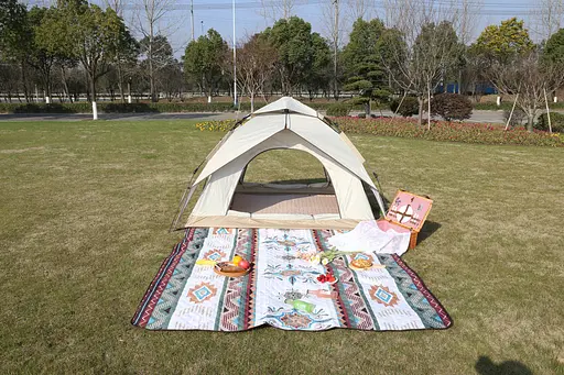 Автоматическая палатка большая на 3–4 человека с 2 входами водонепроницаемая 200×230×140 песочно-бежевая OldBro CC-BJL-A05 - фото 6