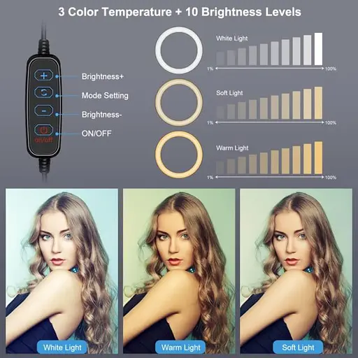 Кільцева USB LED лампа Puluz PU568B 6.2" - фото 4