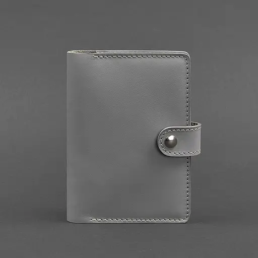 Кожаная обложка для паспорта 3.0 серая - фото 6
