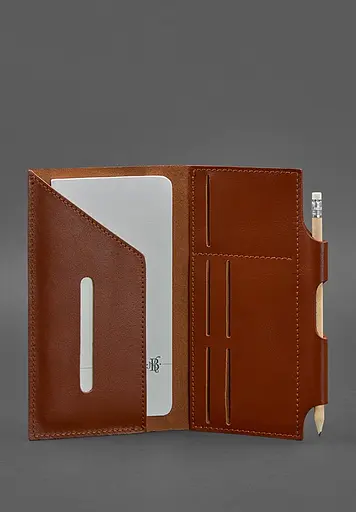 Кожаный тревел-кейс 3.0 светло-коричневый с мандалой краст - фото 4