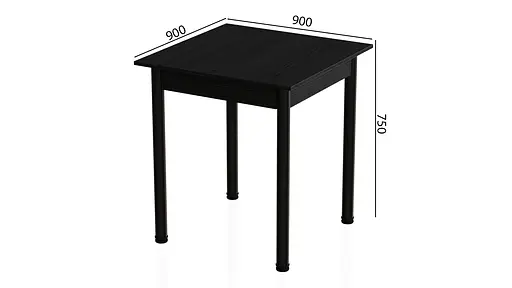 Стіл кухонний Ferrum-decor Агата 75x90x90 Чорний ДСП Сосна Кембра 16мм (FRD-105686) - фото 3