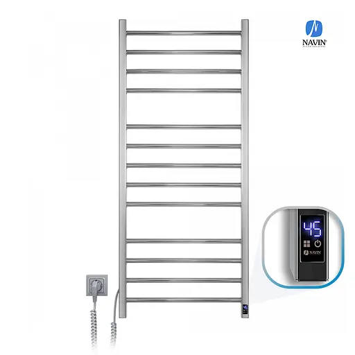 Электрический полотенцесушитель Navin Классик Квадро 500x1200 Sensor с таймером, левый 10-016153-5012, Хром, Левое, Электронный - фото 4