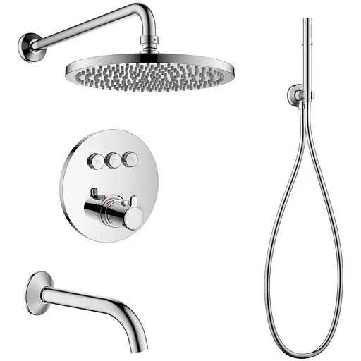Душевая система скрытого монтажа Imprese Smart Click ZMK101901225, термостат с 3 функциями, Хром - фото 1
