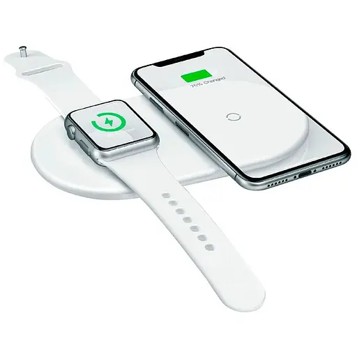 Беспроводное зарядное устройство для Baseus Smart 2in1 Wireless Charger Type-C Version White - фото 1