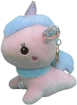 Брелок-мягкая игрушка Единорог со стразами 15 см 952-2-Н (в ассортименте)