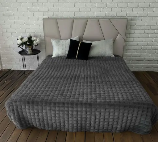 Простыня цвета Серый мягкая универсальная простыня 200 x 230 см для кровати - фото 1