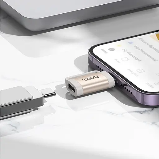 Переходник Hoco UA31B OTG Lightning male to Type-C female - фото 4