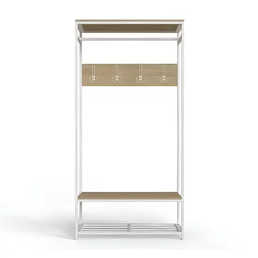 Вішалка модульна підлогова Ferrum-decor Треліс 15 180x90x38 ДСП білий Дуб Сонома 16мм (FRD-104370)