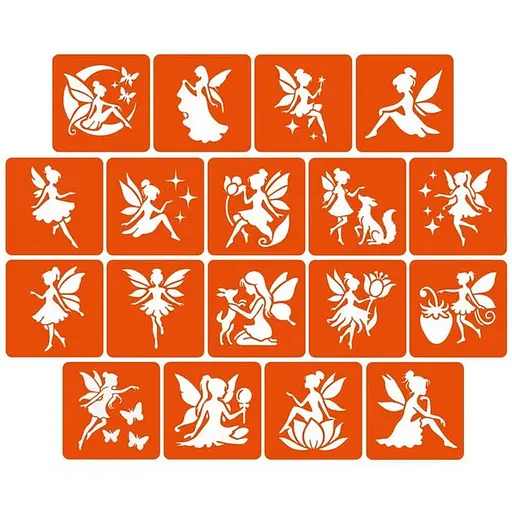 Набор трафаретов для био-тату "Fairies №2" Fresh Tattoo fairies2_5x5_18_1 - фото 1