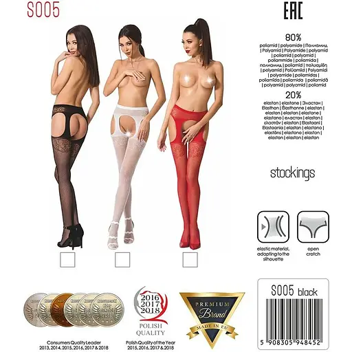 Эротические колготки-бодистокинг Passion S005 Black - фото 8