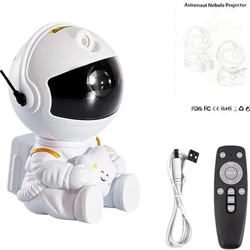 Проектор зоряного неба Астронавт із зіркою Mini White [111482] - фото 4