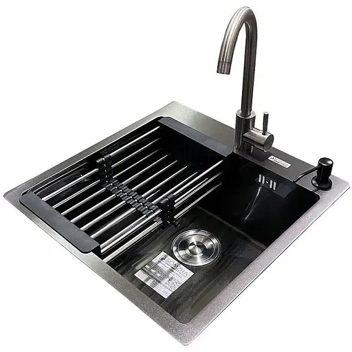 Комплект мийка + змішувач Romzha Arta U-450S BL (A) - фото 1