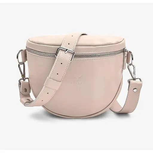 Шкіряна сумка поясна-кроссбоді Vacation світло-бежевий краст - фото 1