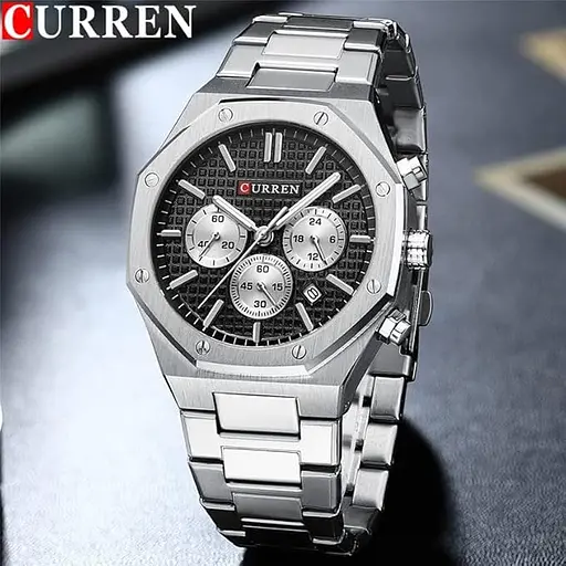 Годинник наручний Curren 8440 Silver Black Silver (18693) - фото 4
