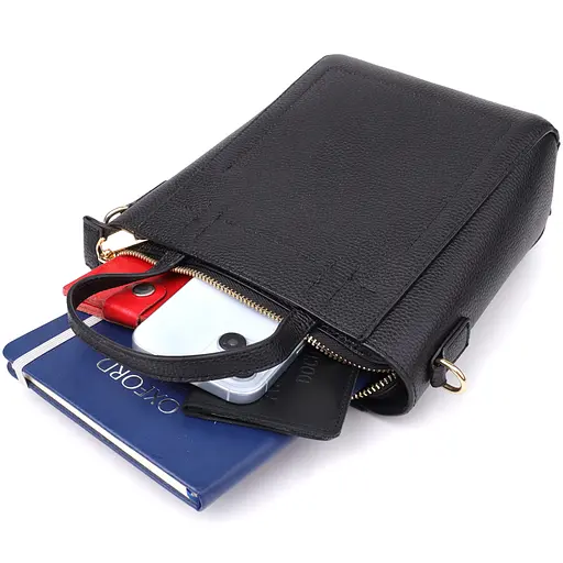 Трапециевидная сумка Vintage для женщин из натуральной кожи 16х19х9 см sum0027517 - фото 8