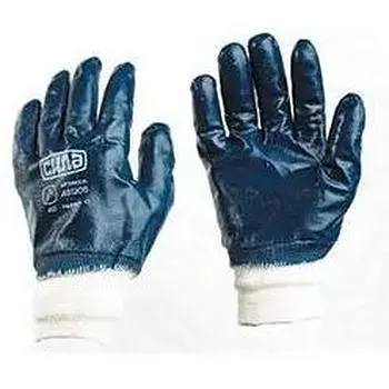 Рукавички Сила з нітріловим покриттям р10 манжет сині