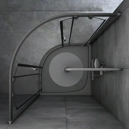 Душевая кабина AM.PM Gem 1/4 Round W90UG-401-9090-BT - фото 7