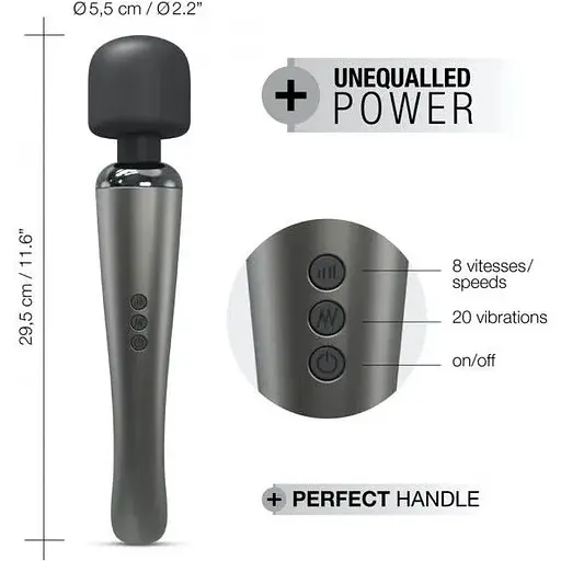 Потужний вібромасажер Dorcel Megawand Chrome Silver - фото 6