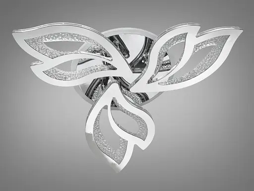 Стельова світлодіодна люстра з пультом, підсвічуванням, 55W, хром - фото 3