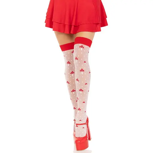 Панчохи Leg Avenue Polka Dot Mushroom Thigh Highs One Size - фото 3