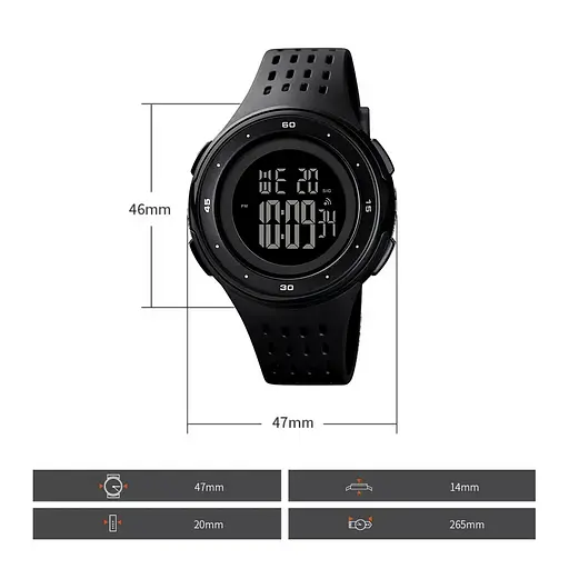 Чоловічий наручний годинник Skmei 1537 (Чорний) - фото 8