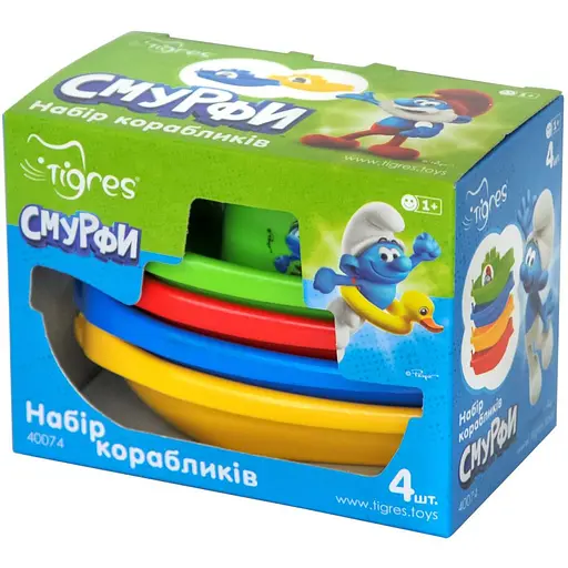 Набір корабликів Tigres Смурфи 4 шт. (40074)