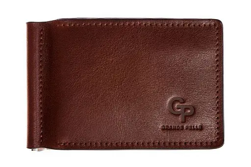 Зажим с монеткой, коньяк Grande Pelle acs0032190 - фото 1