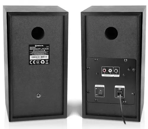 Колонки 2.0 REAL-EL S-305 Black, 2 x 20 Вт, МДФ, живлення від 220V, керування спереду - фото 2