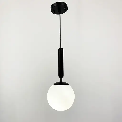 Підвісний чорний світильник з білим плафоном | Арт. A 345/1 BK | Line F - фото 1