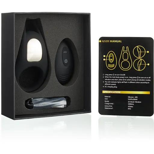 Віброкільце INTY Toys Crave 9.5 см чорне - фото 4