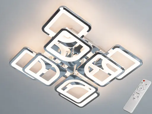 Светодиодная люстра смарт светильник с ИК пультом, 115W, хром - фото 1