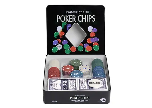 Настільна гра International Toys Trading LTD Покерний набір 100 фішок з номіналом (бляшана коробка) (IG-2033) - фото 4