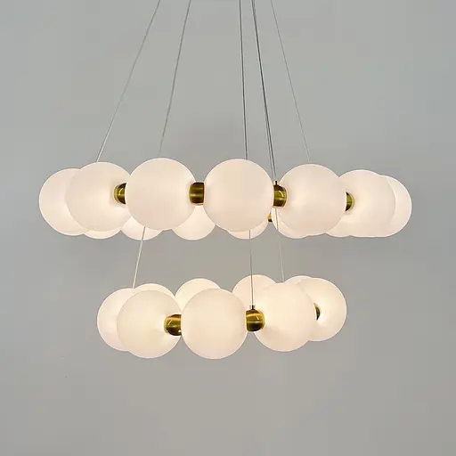 Люстра из серии Mysa Pearl Ø 40+60 см на 3 световых режима | Ст. 77068-600+400 | Line F - фото 4