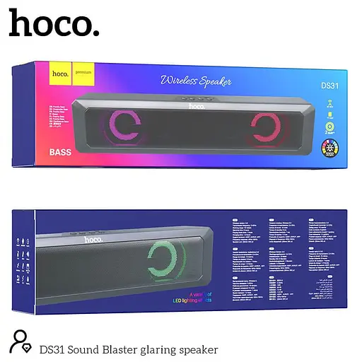 Акустика-колонка Hoco DS31 Sound Blaster gharing speaker RGB бездротова 6 ватів - фото 7
