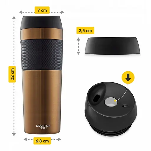Термокружка Mountain Goat Travel 0.4 л Brown (P-5907739315724) - фото 5