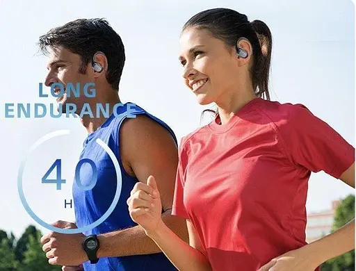 Спортивні Bluetooth навушники TWS BX28 із зарядним кейсом і активним шумозаглушенням Чорний - фото 8