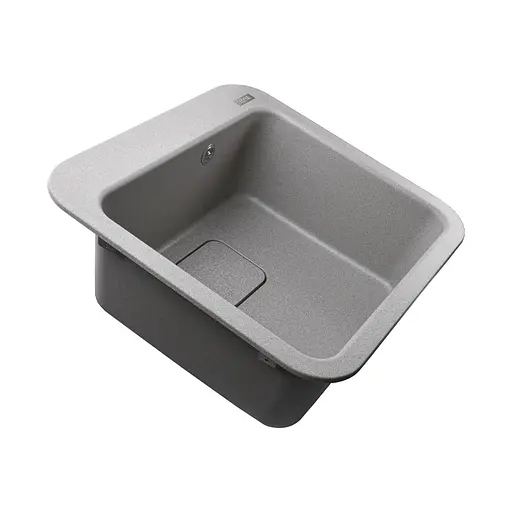 Гранітна мийка Globus Lux Barbora сiрий камiнь 510x510 мм А0005, Сірий - фото 5