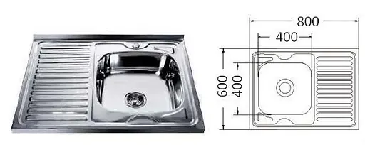 Кухонная мойка Mira MR 8060 Decor Right - фото 3