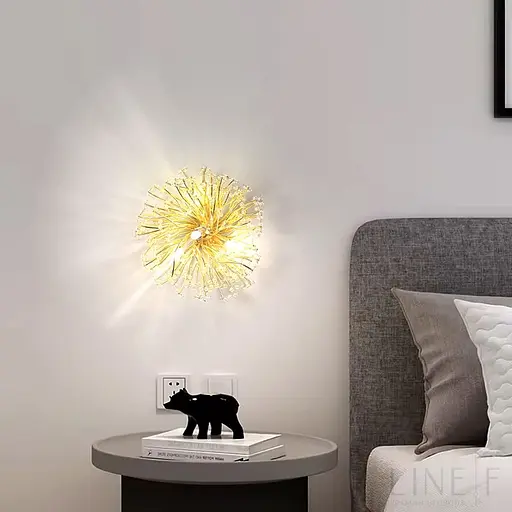 Кругле флористичне золоте бра у вигляді квітки Ø 30 см Line F Арт. WB5064-350-4P - фото 1