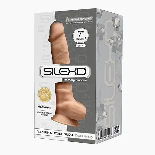Фалоімітатор SilexD Johnny Flesh (MODEL 1 size 7in), двошаровий, силікон + Silexpan, діаметр 3,8 см - фото 2