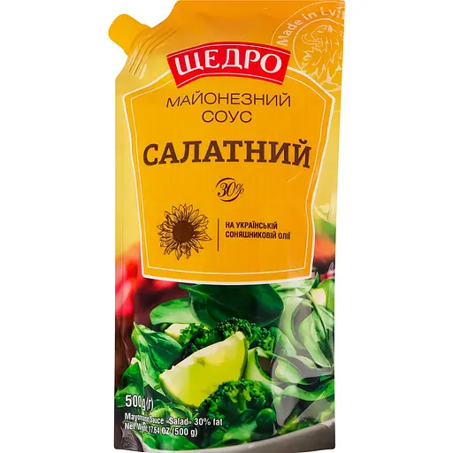 Соус Щедро Салатний майонезний 30% 500 г (783907)