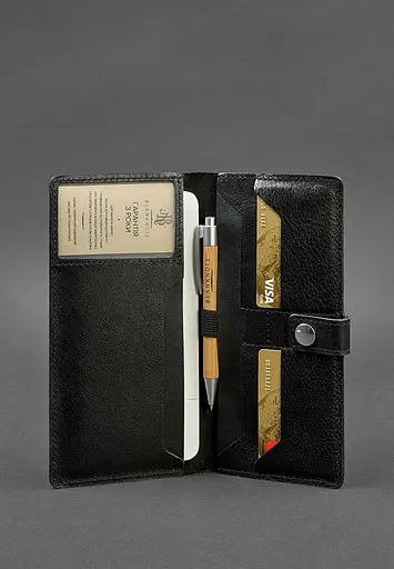 Кожаный Тревел-кейс (органайзер для документов) 6.0 черный - фото 3